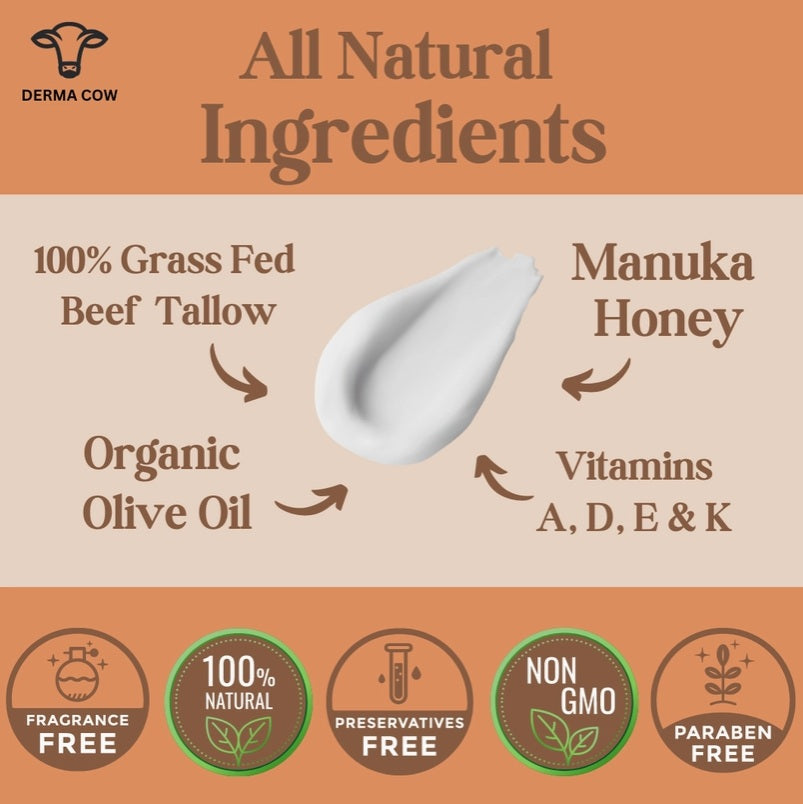 Whipped Tallow + Manuka Honey Cream, For Face and Body - Serene Beauty