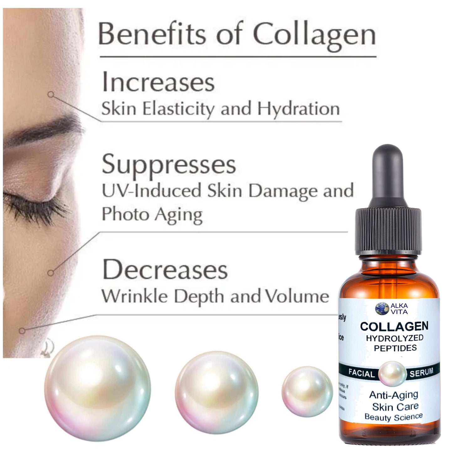 Collagen Hydrolyzed Peptides Facial Serum Anti-aging - Serene Beauty