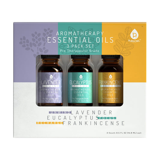 3 Pack Aromatherapy Essential oils (Lavender, Eucalyptus, Frankincense) - Serene Beauty