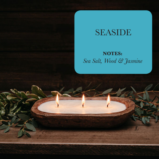 3-Wick Dough Bowl Soy Candle - Seaside - Serene Beauty